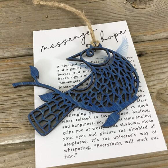 Bluebird Messenger of Hope Story Card Ornament - Picture 3 of 5